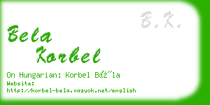 bela korbel business card